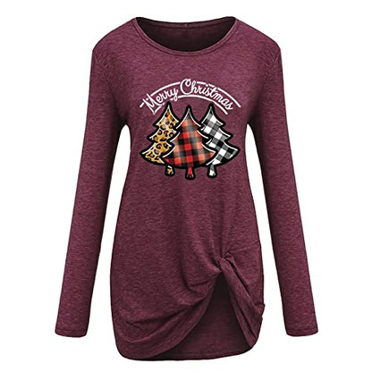  Crewneck Sweatshirts For Women Cute Fashion Sweatshirts Long Sleeve Christmas Print Plus Size Pullover Top Streetwear