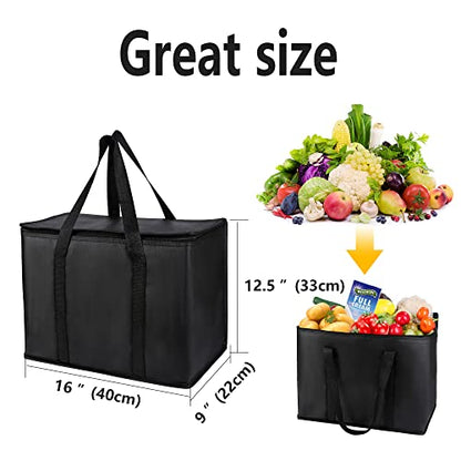  Insulated 3-Pack Car Trunk Organizer - Collapsible, Multi-Compartment Automotive SUV Car Organizer For Storage W/Adjustable Straps - Truck & Car Accessories For Women And Men - Black