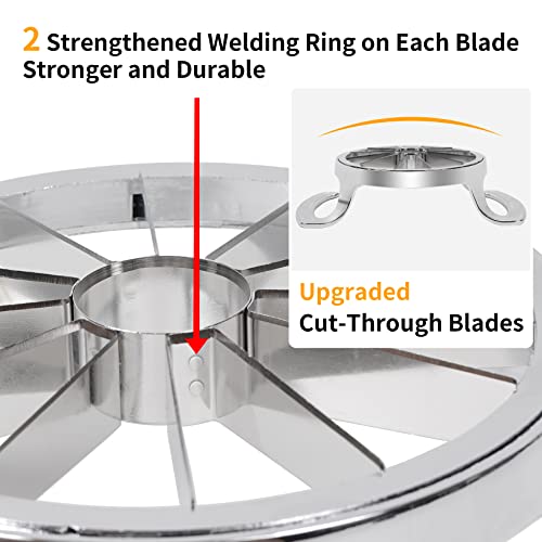  Apple Slicer, Upgraded Version 12 Slices Extra Large Apple Cutter, Stainless Steel Ultra-Sharp Apple Slicer And Corer, Pitter, Apple Divider Up To 4 Inches Fruit (Upgraded)