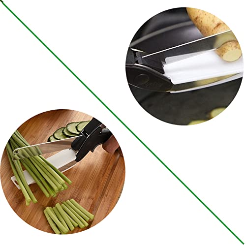  Kitchen Vegetable Scissors, Food Scissors With Built-in Cutting Board, Multifunctional Intelligent Quick Vegetable Slicer, Stainless Steel Kitchen Food Cutting Choppers,kitchen Shears