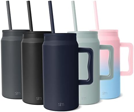  50 Oz Mug Tumbler With Handle And Straw Lid | Reusable Insulated Stainless Steel Large Travel Jug Water Bottle | Valentines Gifts For Him & Her | Trek Collection | 50oz | Graphite