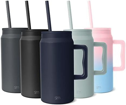  50 Oz Mug Tumbler With Handle And Straw Lid | Reusable Insulated Stainless Steel Large Travel Jug Water Bottle | Valentines Gifts For Him & Her | Trek Collection | 50oz | Graphite