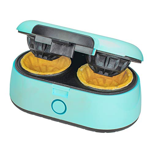  Appliances TS-1402BL Double Waffle Bowl Maker, Standard, Blue