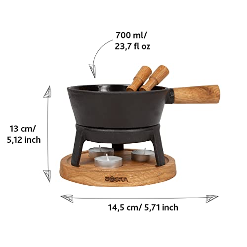  Boska Cheese Fondue Party Set - Fondue Pot Set Microwave Safe Ceramic Hot Pot Chocolate Fountain Snack - Wedding Registry Items Small Kitchen Appliances For Up To 4 Persons