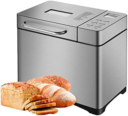  Stainless Steel 1KG 19-in-1 Automatic Bread Maker 650W Programmable Bread Machine With 3 Loaf Sizes Fruit Nut Dispenser (Size : AU)