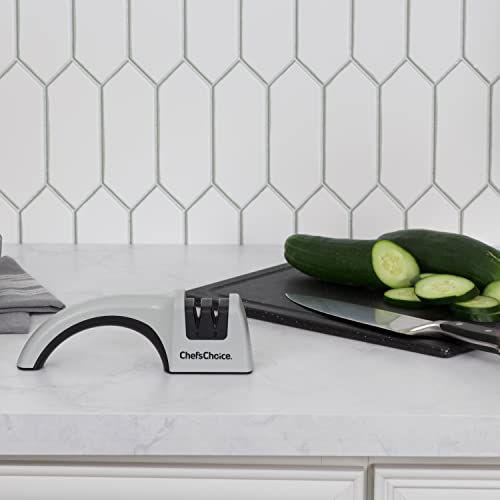  'sChoice 445 Diamond Hone Manual Straight Edge Knife Sharpener, 2-Stage, Gray
