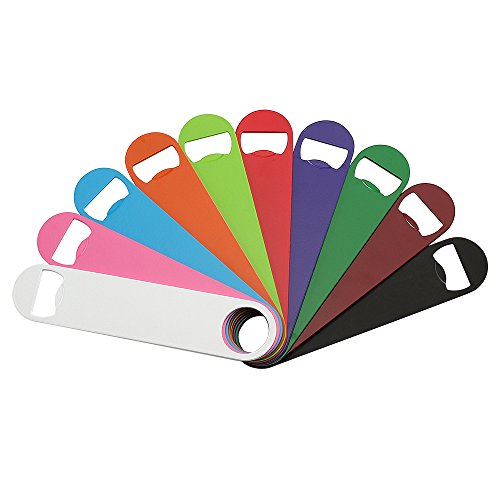  10 Pack 7" Stainless Steel Flat Bottle Opener, Solid Bar Key