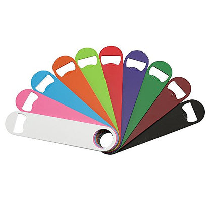  10 Pack 7" Stainless Steel Flat Bottle Opener, Solid Bar Key