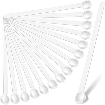  1/32 Teaspoon Micro Scoops 150 Milligram Mini Measuring Spoons Tiny Little Plastic Scoop For Measuring Cosmetics, Medicines, Powders, Glitter And Seasoning (White,16 Pieces)