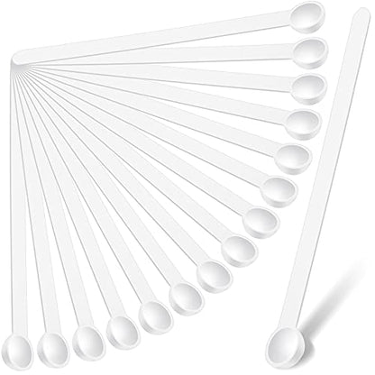  1/32 Teaspoon Micro Scoops 150 Milligram Mini Measuring Spoons Tiny Little Plastic Scoop For Measuring Cosmetics, Medicines, Powders, Glitter And Seasoning (White,16 Pieces)
