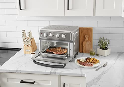Cuisinart Air Fryer + Convection Toaster Oven, 8-1 Oven With Bake, Grill, Broil & Warm Options, Stainless Steel, TOA-70