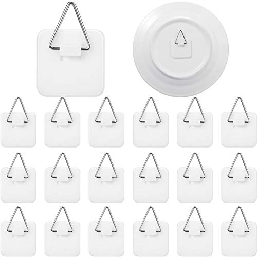  Invisible Adhesive Plate Hanger Vertical Plate Holders For Plate Pictures Wall Art Decor Supplies, 1.25 Inch (40 Pieces)