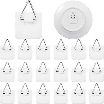  Invisible Adhesive Plate Hanger Vertical Plate Holders For Plate Pictures Wall Art Decor Supplies, 1.25 Inch (40 Pieces)