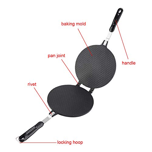  Non Stick Egg Roll Waffle Cone Maker Double Side Aluminum Alloy Ice Cream Cone Maker Omelette Pancake Baking Pan Cake Bakeware Cooking Tools With Heat Insulation Handle