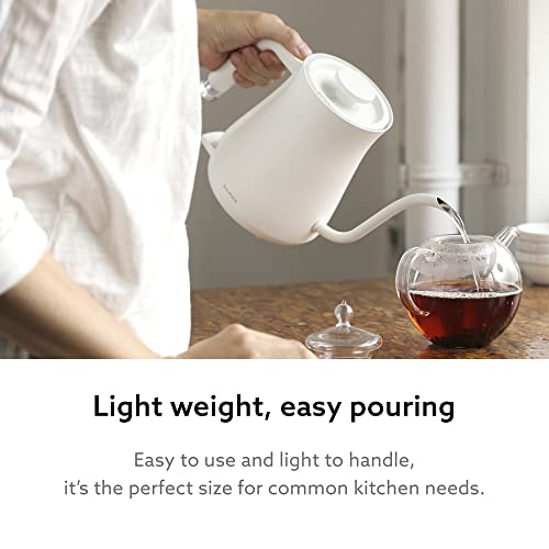  The Kettle | Electric Lightweight Gooseneck Kettle | Stainless Steel | 0.6L (20fl Oz) Capacity | Neon Light Indicator | Perfect For Tea And Coffee | K02H-WH | White | US Version