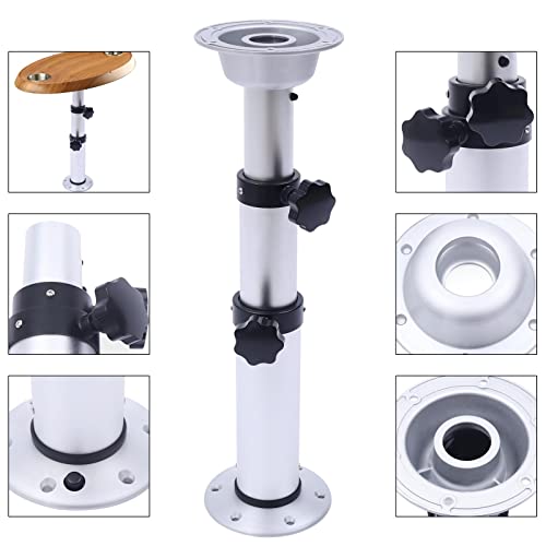  Adjustable Table Pedestal Stand 16.9-28.7 Inch Aluminum Table Base For RV Marine Boat Caravan Motorhome (Stepped Adjustment)