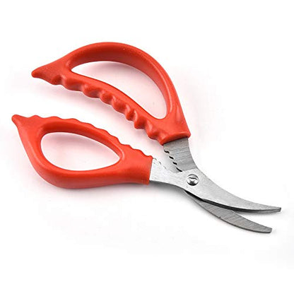  6 Pack Kitchen Seafood Scissors Fish Scissors Crab Scissors Lobster Shrimp Crayfish Crawfish Scissors, Multifunctional Stainless Steel Shears Seafood Scissors