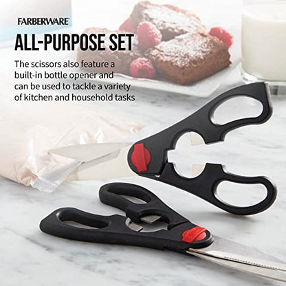  2-Piece Stainless Steel Utility Shears, Black