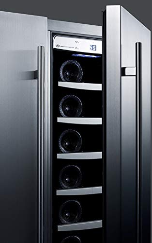  CL66FDOS 24"" Classic Collection Dual Temperature Zone Beverage Center With 5.1 Cu. Ft. Capacity 6 Wine Racks 3 Adjustable Glass Shelves Open Door Alarm And Automatic Defrost In Stainless Steel