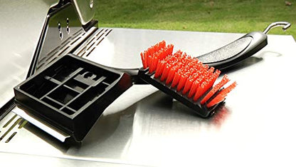  Performance Grill Cover, 3-4 Burner: Large & 8666894 Safer Replaceable Head Nylon Bristle Grill Brush With Cool Clean Technology, One Size