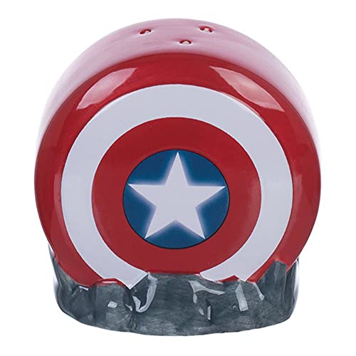  Marvel Captain America Shield & Thor Mjolnir Sculpted Ceramic Salt & Pepper Set