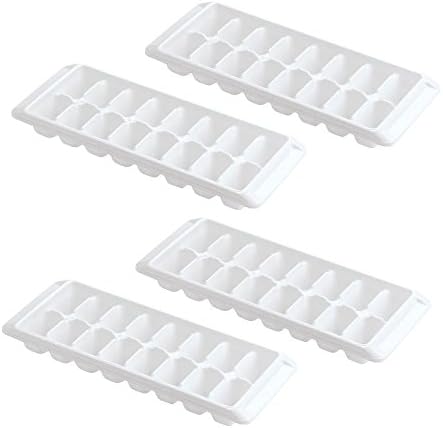  Easy Release White Ice Cube Tray, 16 Cube Trays (Pack Of 4) (4 Pack - 64 Cubes)