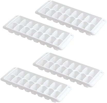  Easy Release White Ice Cube Tray, 16 Cube Trays (Pack Of 4) (4 Pack - 64 Cubes)