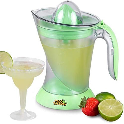  Taco Tuesday 56-Oz. Margarita & Slush Maker, Shave, Blend, And Shave-Blend Settings, Water Drip Reservoir And Cord Storage Included, White/Lime Green
