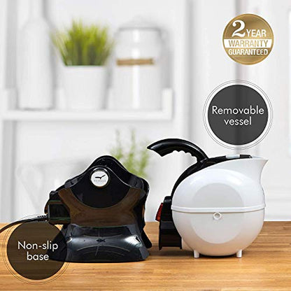  Ccello Electric Safety Kettle | Black Tipper Base Included | Effortless Pour Every Time | Daily Living Drinking Aid For Disabled And Seniors | 1.5 Liters | Black And White