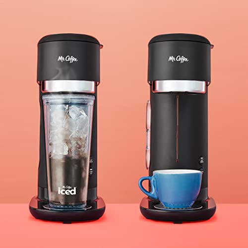 Mr. Coffee® Iced And Hot Coffee Maker, Single Serve Machine With 22-Ounce Tumbler And Reusable Coffee Filer, Black