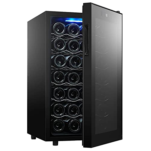  ATAAY 28 Bottle Compressor Wine Cooler Refrigerator Freestanding Quiet Operation Wine Fridges Cellar Digital Touch Display Anti Light Finish Auto-Defrost Double-Layer Glass Door