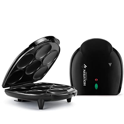  Arepa Maker - Non-Stick 6-Section Multi-Food Maker - Make Delicious Arepas, Pancakes, Corncakes, Tosti Arepa - Includes Recipe Book - Easy-to-Use - 6-PC - Black