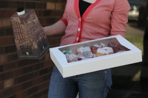  24543 Paperboard White Window Bakery Box, 16" Length X 12" Width X 2-1/4" Height (Case Of 100)