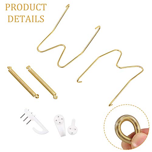 16 Pack Plate Hangers, 6/ 8/ 10/ 12 Inch Wall Plate Hangers With 16 Pieces Wall Hooks Stainless Steel Wire Plate Hanger Holders Compatible With 6 To 12 Inch Decorative Plates
