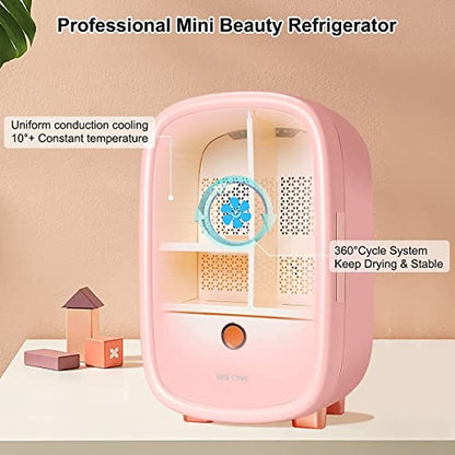  Kincare Fridge 12 Liter, 10°C/50°F + Intelligent Constant Temperature Control Mini Fridge For Makeup Storage, Professional Beauty Fridge For Skin Care