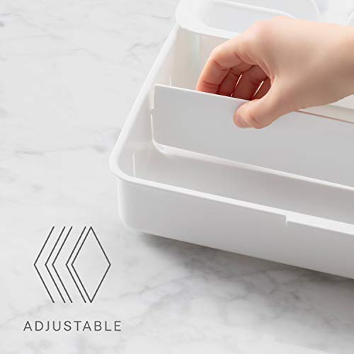 Expandable Utensil Tray DrawerFit Organizer, White.