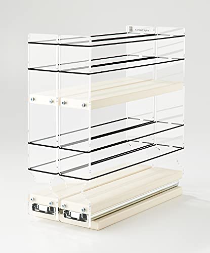  Vertical Spice - 22x2x11 DC - Spice Rack - Fits Narrow Space W/2 Drawers & 2 Tiers - 20 Spice Capacity - Easy Install - Size: 4.6" Wide X 10.75" Tall X 10.6" Depth - Made In USA