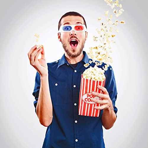  300 Pcs Popcorn Bags Popcorn Boxes Paper Red And White Movie Popcorn Bags For Carnival Movie Theme Party Supplies(3.54 X 2.36 X 8.27 Inches)