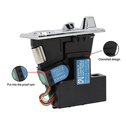  Dpofirs Coins Acceptor, Electronic Coin Acceptor For Arcade/Video/Games/Vending/Washing Machine Part, With An Anti‑electromagnetic