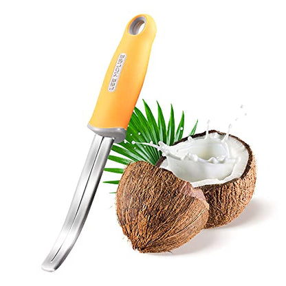  Coconut Meat Remover Knife,Coconut Tool,Coconut Meat Removal Tool Durable Silicone Handle Stainless Steel Coconut Opener Scraper For Kitchen Home