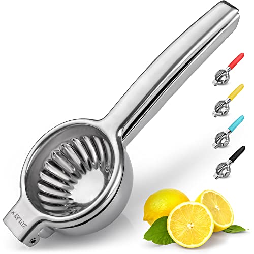  Lemon Squeezer Stainless Steel With Premium Heavy Duty Solid Metal Squeezer Bowl And Food Grade Silicone Handles - Large Manual Citrus Press Juicer And Lime Squeezer Stainless Steel