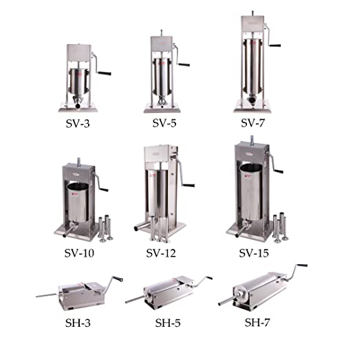  Akka 15 Lb/7 L Sausage Stuffer 2 Speed Stainless Steel Vertical Sausage Maker