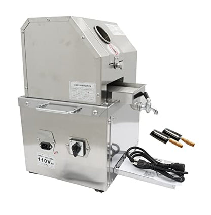  Electric Sugarcane Juicer, Stainless Steel 3 Rollers Sugar Cane Ginger Sweet Sorghum Extractor Press Machine With Top Openable Cover For Commercial Sugarcane Squeezing Updated