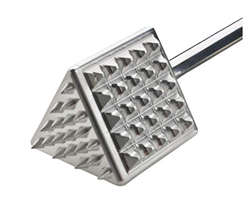  Amco Houseworks 4-in-1 Metal Meat Tenderiser Mallet, 23 Cm (9"), 4.5 X 4.5 X 26 Cm, Silver