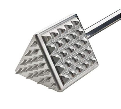  Amco Houseworks 4-in-1 Metal Meat Tenderiser Mallet, 23 Cm (9"), 4.5 X 4.5 X 26 Cm, Silver