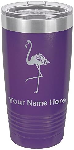  20oz Vacuum Insulated Tumbler Mug, Flamingo, Personalized Engraving Included (Coral)