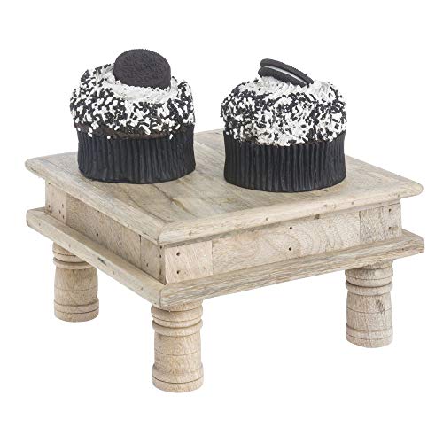  ® Buffet Riser Square Mango Wood Table Riser - 8 2/3"L X 8 2/3"W X 5"H