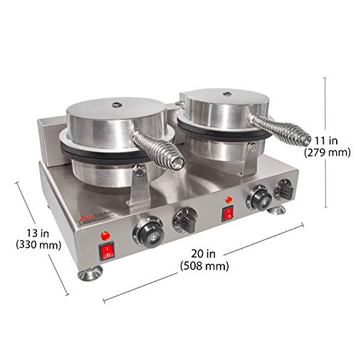  Cone Waffle Maker | Nonstick Cone Iron (2-Head)
