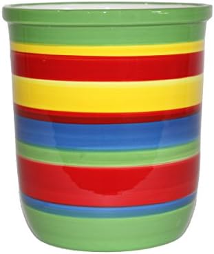  Tuscany Colorful Rainbow, Hand Painted Ceramic Utensil Jar, 81739