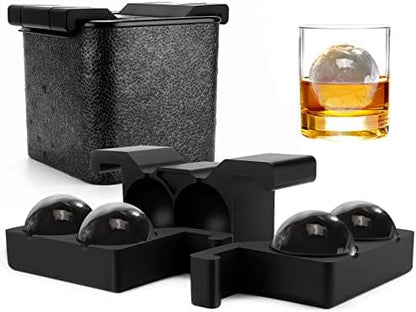  Whiskey Ice Ball Maker Crystal Clear Ice Ball Molds Large Sphere Ice Cube Trays For Whiskey, Cocktail, Brandy, Bourbon